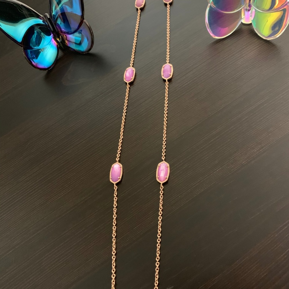 Kendra Scott Custom Lilac Pearl Kellie necklace - Picture 3 of 3